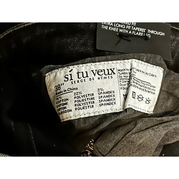 Si Tu Veux Gunner Jean Black Wash Size 38 - Picture 4 of 7